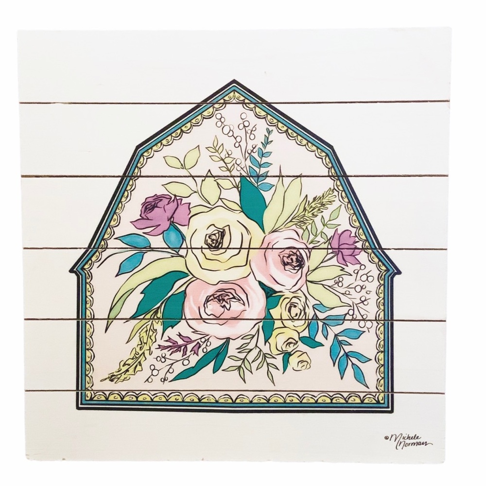 The Spring Shop White Wood Floral Wall Decor by Michele Norman